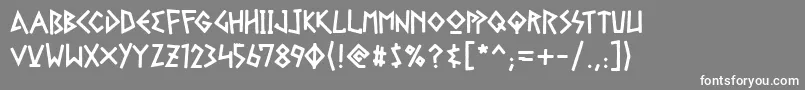 フォントGelioFasolada – 灰色の背景に白い文字