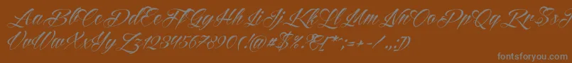 Weitere Informationen zur Reditum-Schriftart Reditum-Schriftart – Graue Schriften auf braunem Hintergrund