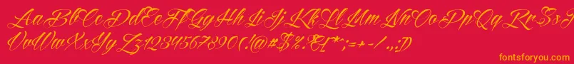 Reditum Font – Orange Fonts on Red Background