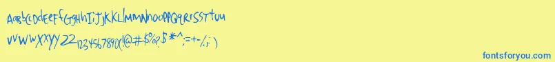 Denrito ffy-Schriftart – Blaue Schriften auf gelbem Hintergrund