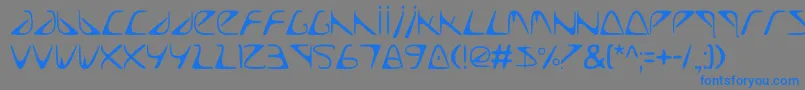 フォントTooLate – 灰色の背景に青い文字