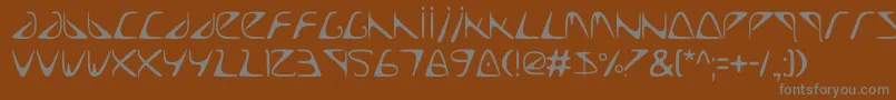 フォントTooLate – 茶色の背景に灰色の文字