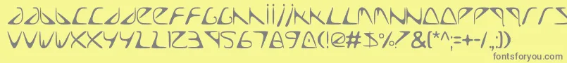 フォントTooLate – 黄色の背景に灰色の文字