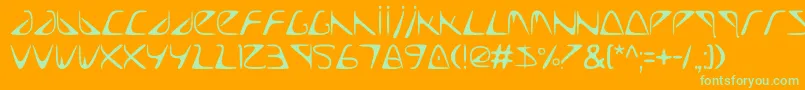 TooLate Font – Green Fonts on Orange Background