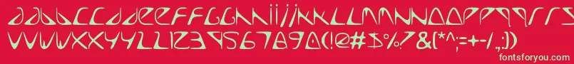 フォントTooLate – 赤い背景に緑の文字