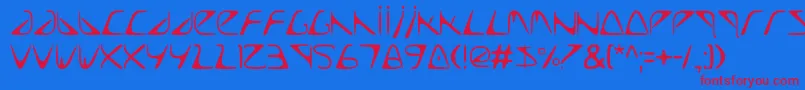 TooLate Font – Red Fonts on Blue Background