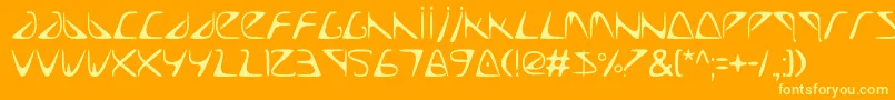 フォントTooLate – オレンジの背景に黄色の文字