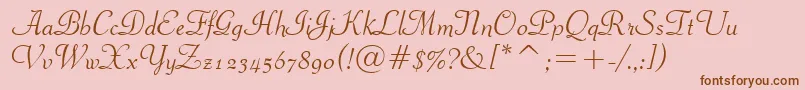 Police PiranesiItalicBt – polices brunes sur fond rose