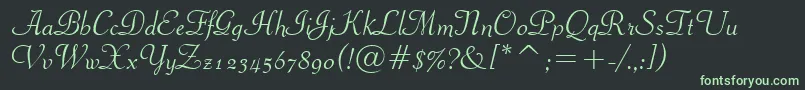 フォントPiranesiItalicBt – 黒い背景に緑の文字