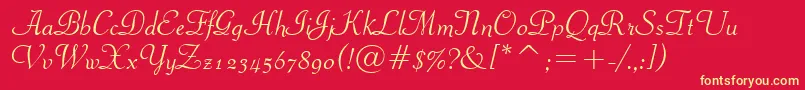 PiranesiItalicBt Font – Yellow Fonts on Red Background