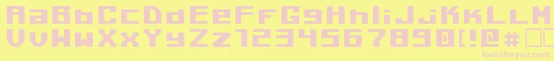 フォントKiloton1 – ピンクのフォント、黄色の背景