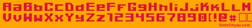Kiloton1 Font – Red Fonts on Orange Background