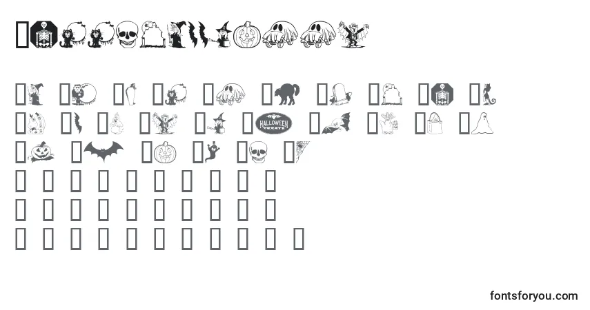 A fonte Kiddyhalloween – alfabeto, números, caracteres especiais