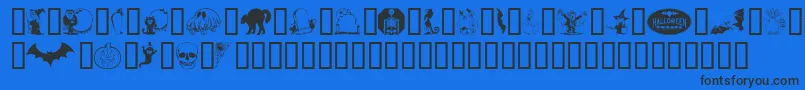 Kiddyhalloween Font – Black Fonts on Blue Background