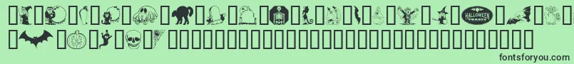 Kiddyhalloween Font – Black Fonts on Green Background