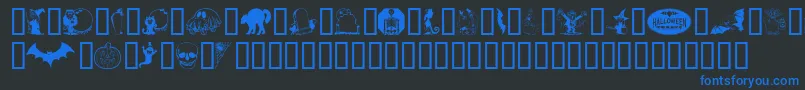 Kiddyhalloween Font – Blue Fonts on Black Background