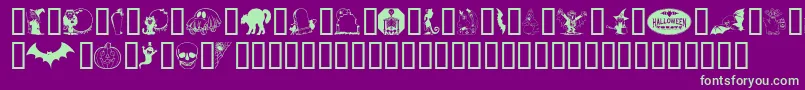 Kiddyhalloween Font – Green Fonts on Purple Background