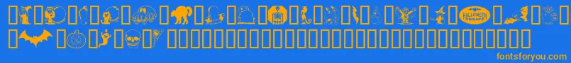 Kiddyhalloween Font – Orange Fonts on Blue Background