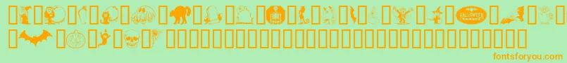 Kiddyhalloween Font – Orange Fonts on Green Background
