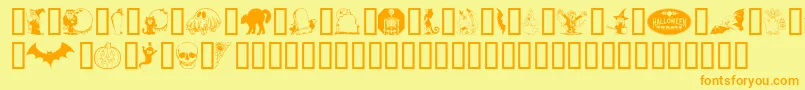 Kiddyhalloween Font – Orange Fonts on Yellow Background