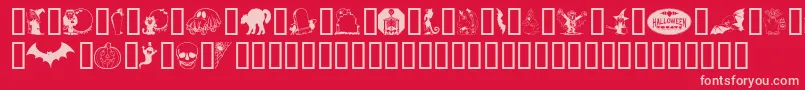 Kiddyhalloween Font – Pink Fonts on Red Background