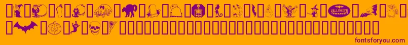 Kiddyhalloween Font – Purple Fonts on Orange Background