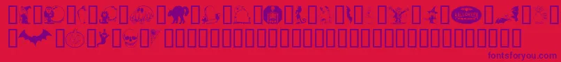 Kiddyhalloween Font – Purple Fonts on Red Background