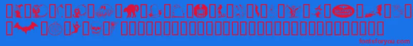 Kiddyhalloween Font – Red Fonts on Blue Background