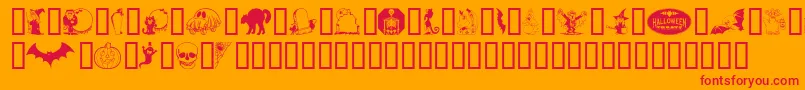 フォントKiddyhalloween – オレンジの背景に赤い文字
