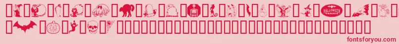 Kiddyhalloween Font – Red Fonts on Pink Background