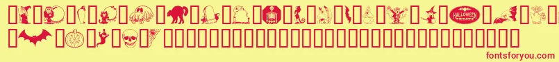 Kiddyhalloween Font – Red Fonts on Yellow Background