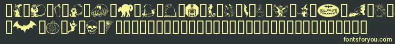 フォントKiddyhalloween – 黒い背景に黄色の文字