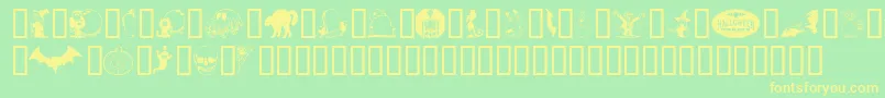 Kiddyhalloween Font – Yellow Fonts on Green Background