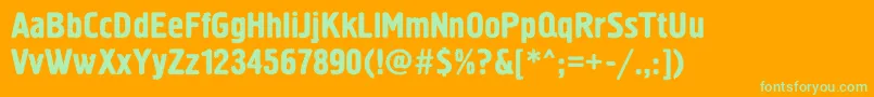 SanasoftHermesC.Kz Font – Green Fonts on Orange Background