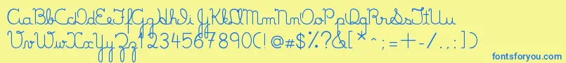 Fonte LumenFull – fontes azuis em um fundo amarelo