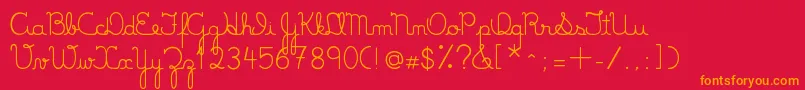 LumenFull-fontti – oranssit fontit punaisella taustalla