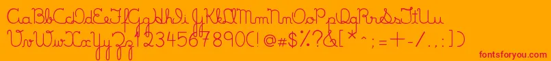 フォントLumenFull – オレンジの背景に赤い文字