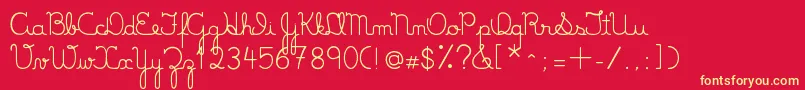 フォントLumenFull – 黄色の文字、赤い背景