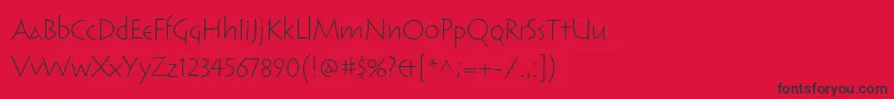 ReliqstdLightcalm Font – Black Fonts on Red Background