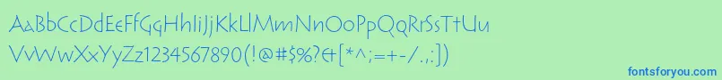 ReliqstdLightcalm Font – Blue Fonts on Green Background