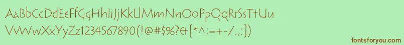 ReliqstdLightcalm Font – Brown Fonts on Green Background
