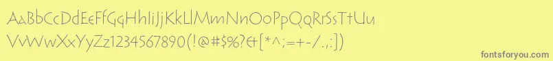 ReliqstdLightcalm Font – Gray Fonts on Yellow Background