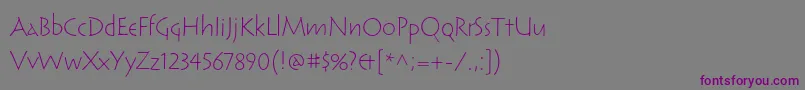 ReliqstdLightcalm Font – Purple Fonts on Gray Background