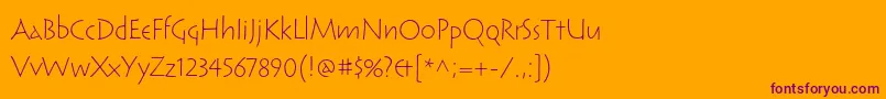 ReliqstdLightcalm Font – Purple Fonts on Orange Background