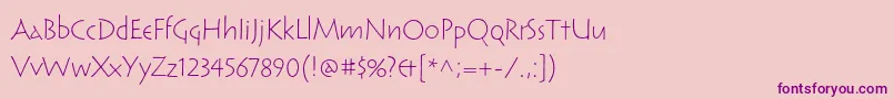 ReliqstdLightcalm Font – Purple Fonts on Pink Background