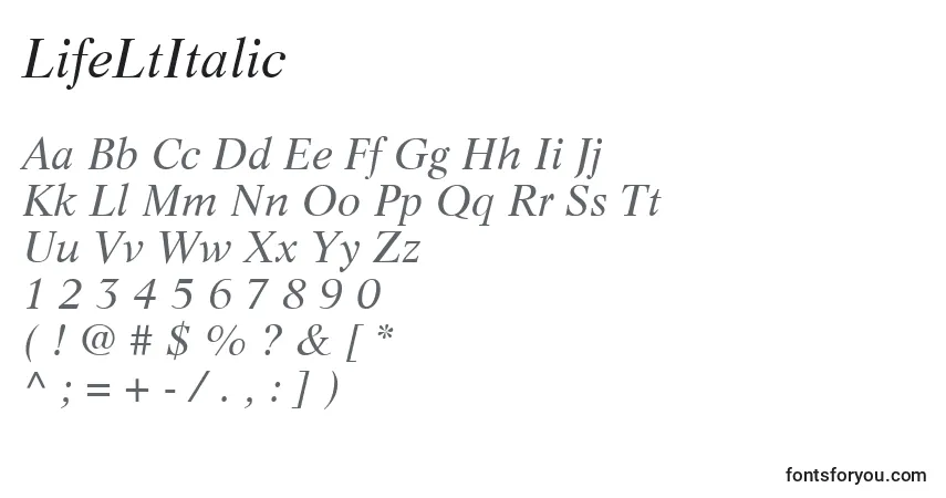 LifeLtItalic Font – alphabet, numbers, special characters