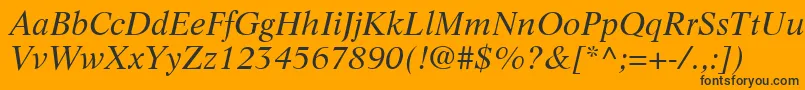 LifeLtItalic Font – Black Fonts on Orange Background