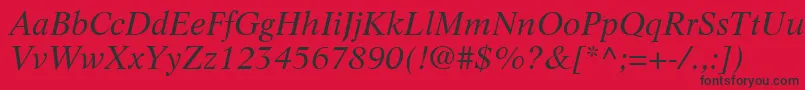 フォントLifeLtItalic – 赤い背景に黒い文字