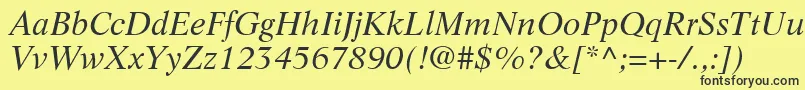 LifeLtItalic Font – Black Fonts on Yellow Background