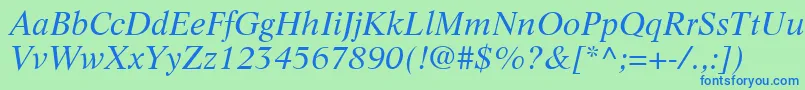 LifeLtItalic Font – Blue Fonts on Green Background